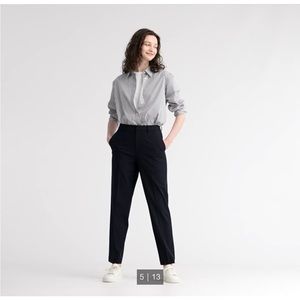 Bundle of uniqlo smart ankle pant, navy blue with pleats and the other black, s